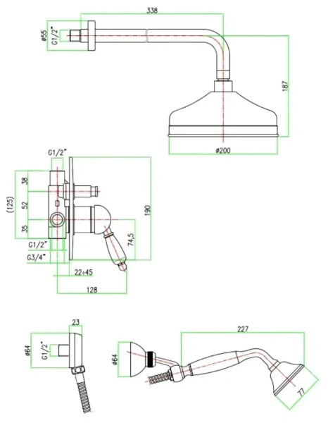 Душевая система Fiore Imperial 	83ZZ5138 /	89OO5138 	